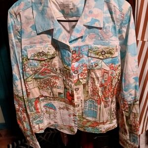 Christopher & Banks Multicolor Artistic Jacket